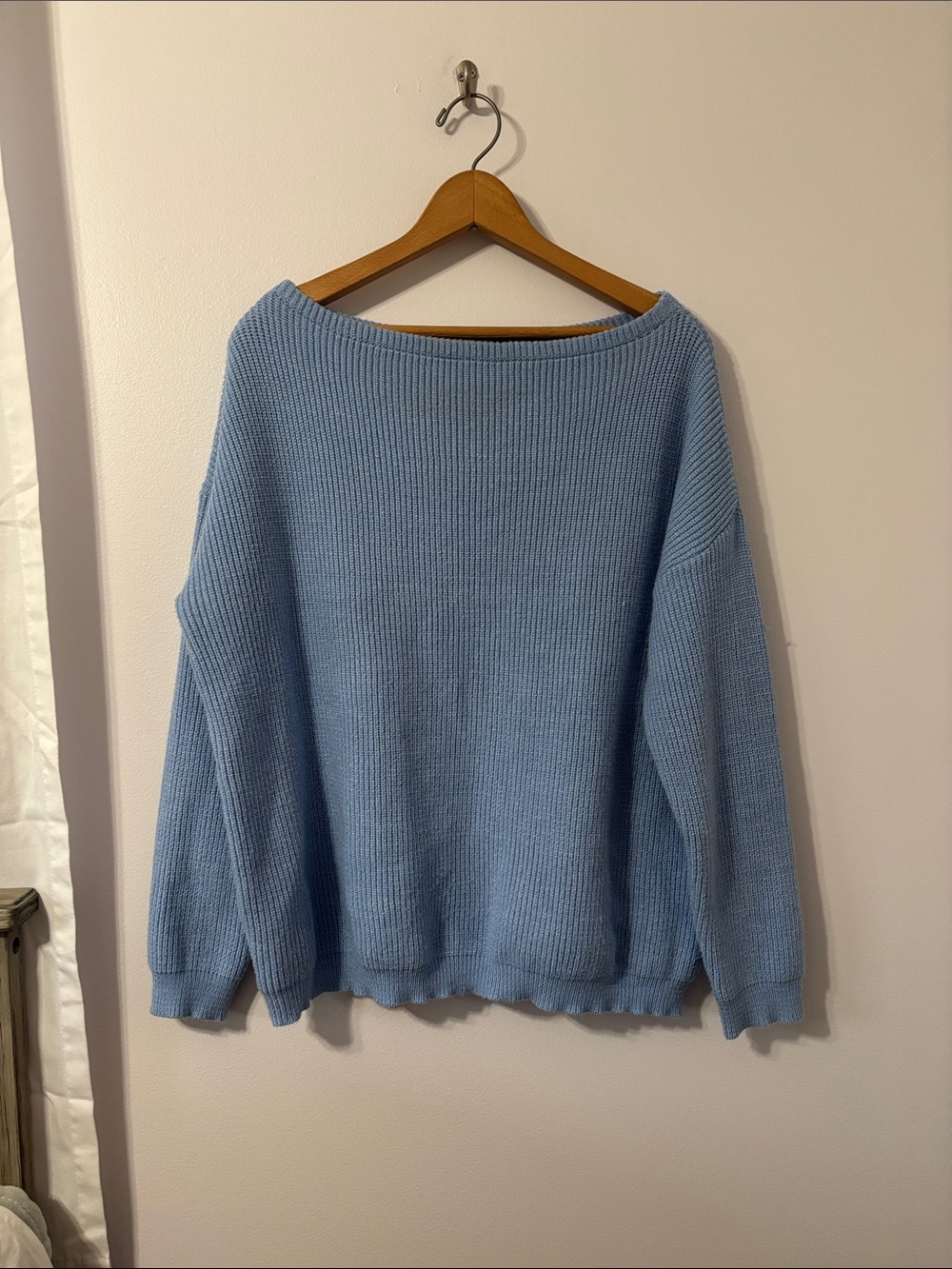 Light Blue Women's Boatneck Knit Sweater